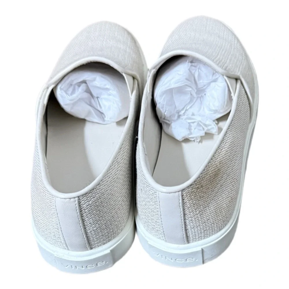 Vince Preston Perforated Cream Beige Mesh Slip On Sneakers Size 7.5 Casual - Picture 4 of 9